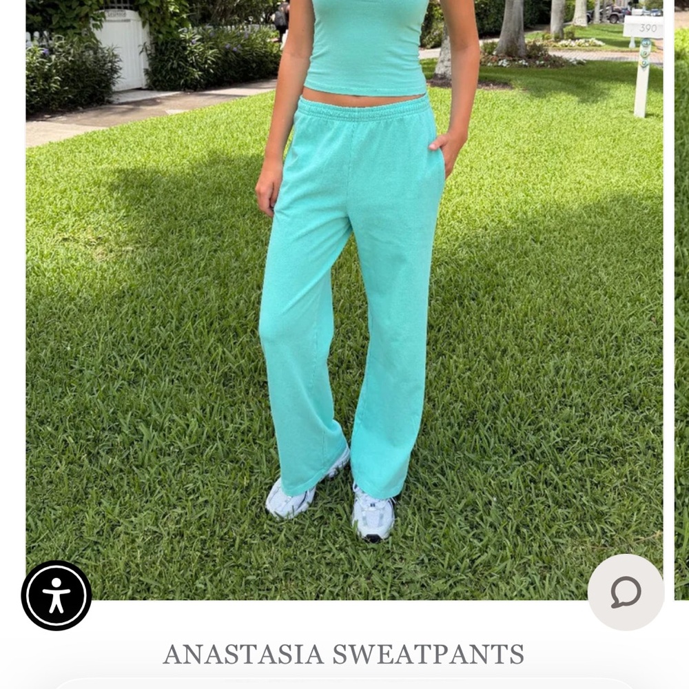 Brandy Melville Anastasia seafoam teal sweatpants